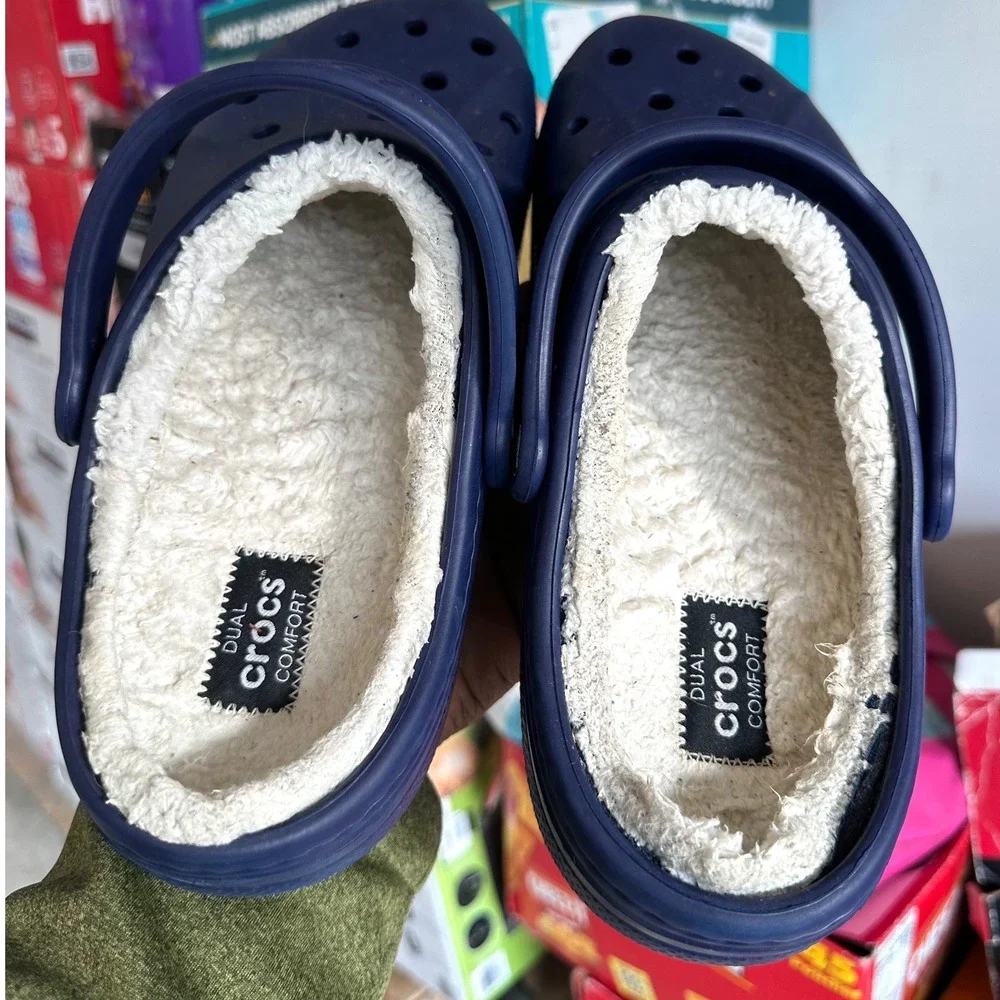 Crocs Adult Ralen Lined Clogs Men's Size 11 Blue Sandals